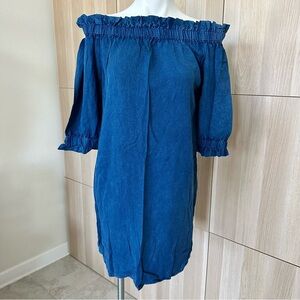 Style Envy Blue Off-Shoulder Dress Size L